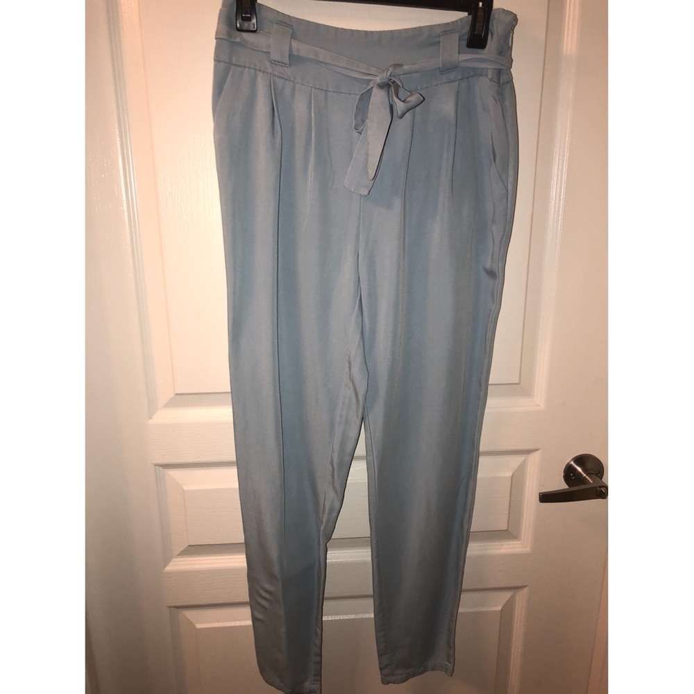 NWOT Belted Chambray Trousers